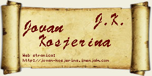 Jovan Kosjerina vizit kartica
